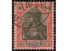 1920, Germania 80 Pfennig karmin/grauschwarz auf mittelgraurot, farbfrisch und gut gezähnt, sauber gestempelt, tadellos, eine