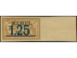 1922, 1,25 auf 1m auf 50 C., farbfrisch und allseits breitrandig ungezähntes rechtes Seitenrandrand von Feld 40, mit Aufdruck