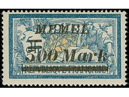 Nicht ausgegebene Marke: 1923, Freimarke 500 Mark auf 5 Francs schwärzlichblau/hellbraunocker, postfrisch, tadellos, ausgabet