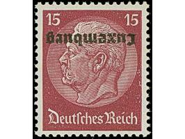 1940, Hindenburg 15 Pfg. mit kopfstehendem Aufdruck, postfrisch, tadellos, eine seltene Marke mit einer Auflage von lediglich