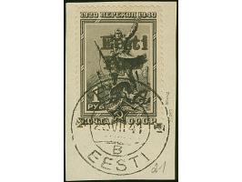 1941, Perekop 1 Rubel olivschwarz, farbfrisch und gut gezähnt, sauber mit Stempel “ELVA 25 VII 41” auf Briefstück, tadellos, 