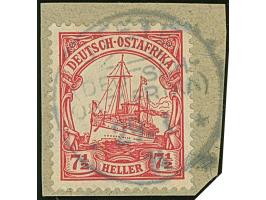 “UTETE (DOA) 29.1.14” klar auf Kaiseryacht 7½ H. mit Wasserzeichen auf Brieftück, in tadelloser Erhaltung, Fotoattest Jäschke