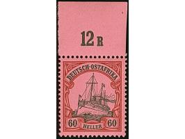 Kaiseryacht 60 H. mit Plattenfehler “fehlende Dampfzeichnung rechts oben”, Oberrandstück, postfrisch und in tadelloser Erhalt