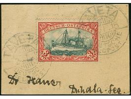 1908, Friedensdruck 3 R. dunkelrot/grünschwarz mit Stempel “TAVETA DOA 2.1.15” auf Briefstück in einwandfreier Erhaltung, sig