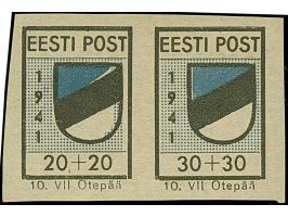 1941, Wappenschild 20 und 30 Kopeken im waagerechten Paar, ohne Gummi, die 20 Kopeken aus der 2. Druckperiode,&nbsp;Feld 1, d