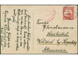 1915, Kaiseryacht 7½ H. mit Wasserzeichen und Stempel “KIGOMA (DAO) 17.1.15” auf Postkarte mit rotviolettem Zensurstempel “Ze
