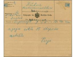 1907, zwei Telegramme aus Bagamoyo 11.5. bzw. Tabora 13.5. an den Konkursverwalter Kühne in Daressalam, jeweils mit schwarzem