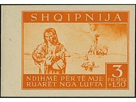 1944, Bombengeschädigte 5 Quint - 3 Franc, je breitrandig ungezähnte Randstücke, postfrisch, tadellos