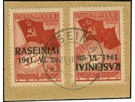 Nordpol 80 Kopeken karmin, mit kopfstehendem sowie mit normalstehendem Aufdruck, farbfrisch und gut gezähnt, sauber mit Stemp