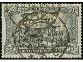 &nbsp;Kriegsdruck &nbsp;3 M. schwarzviolettgrau mit 26:17 Zähnungslöchern, sauber gestempelt, in einwandfreier Erhaltung,, Fo