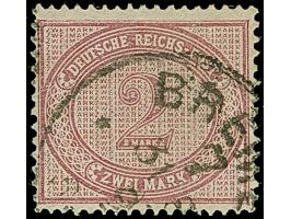 2 M. braunpurpur im breiten Format, farbfrisch und typisch gezähnt, gestempelt, in einwandfreier Erhaltung. Breite Formate de