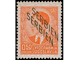 1941, König Peter II. 0,50 Dinar rotorange, mit doppeltem Aufdruck, postfrisch, tadellos, sign. Diena