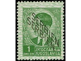 1941, 1 Dinar dunkelsmaragdgrün, mit doppeltem Aufdruck, postfrisch, tadellos, sign. Diena