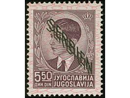 1941, 5,50 Dinar dunkelviolettbraun, mit doppeltem Aufdruck, postfrisch, tadellos, sign. E. Diena mit Fotoattest (1987)