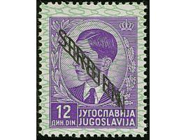 1941, 12 Dinar dunkelpurpurviolett, mit doppeltem Aufdruck, postfrisch, tadellos, sign. E. Diena