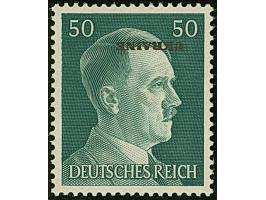 1941, Hitler 50 Pfennig, kopfstehender Aufdruck, postfrisch, tadellos, u.a. sign. Vossen und Dr. Wittmann sowie Fotoattest Kr