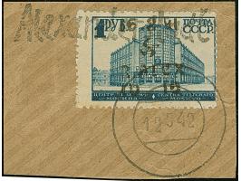 1942, Aufdrucktype III Hakenkreuz 4mm: 10 Rubel auf 1 Rubel schwärzlichblau, farbfrisch und üblich gezähnt, sauber mit L1 “Al