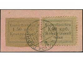 1941, Kontrollzeichen 1,50 Krb., geschnitten und gezähnt, je farbfrisch, von den Feldern 18 bzw 2, sauber mit kyrillischem St