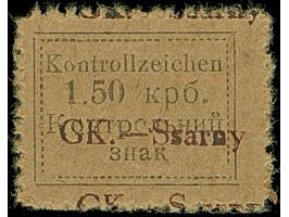 1941, Kontrollzeichen mit Aufdruck 1,50 Krb. mittelockerbraun auf senkrecht gestreiftem Papier, mit doppeltem Aufdruck, farbf