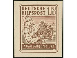 SÜDUKRAINE: 1944, Nowo Mirgorod 18 Pfennig dunkelrotbraun, breitrandig ungezähnt, ohne Gummi wie verausgabt, tadellos, sehr s
