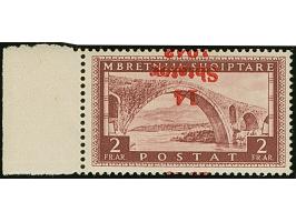 2 Frank dunkelbräunlichkarmin, linkes Seitenrandstück mit kopfstehendem Aufdruck, postfrisch, tadellos, eine seltene Marke, e