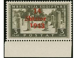 3 Frank schwarzolivbraun, Unterrandstück mit Aufdruckfehler “kurze 1 in 1941” von Aufdruckfeld 48, postfrisch, tadellos, selt