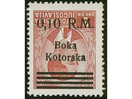 1944, Freimarke 0,10M. auf 3 Dinar lebhaftbraunrot, mit kopfstehendem Aufdruck von Aufdruckfeld 27 mit Aufdruckfehler “erstes