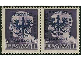 PARTISANENAUSGABE: 10, 15, 30, 50 und 75 Centisimi und 1 Lire, je in waagerechten Paaren mit zueinander verschieden hohen Auf