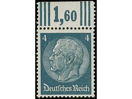 1940, Hindenburg 4 Pfennig grauultramarin, Oberrandstück mit Aufdruck nur im Blinddruck, postfrisch, tadellos, heute aufgrund
