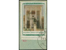 1941, Pavillon des Nordostens 30 Kopeken, Aufdrucktype I, Unterrandstück, sauber gestempelt auf Briefstück, tadellos, sign. E