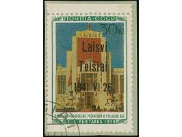 1941, Pavillon Moskauer, Rjasaner und Tula-Gebiet 30 Kopeken, Aufdrucktype IIIb, Oberrandstück, sauber gestempelt auf Briefst