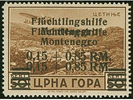 Flüchtlingshilfe 0.15 + 0.85 RM. braun, mit doppelten Aufdruck, postfrisch, tadellos, winziger herstellungsbedingter Knitter,