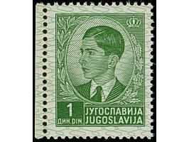 1941, 1 Dinar dunkelsmaragdgrün, mit grünem Netzunterdruck und der Aufdruck “SERBIEN” nur im Blinddruck, postfrisch, tadellos