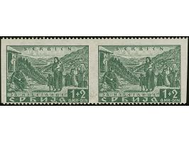 1941, Semendria 1+2 Dinar schwärzlichgrün, waagerechtes Paar, senkrecht ungezähnt, sauber ungebraucht, tadellos. Eine sehr se