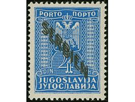 1941, 4 Dinar dunkelgrauultramarin, mit doppeltem Aufdruck, postfrisch, tadellos. Eine seltene Abart mit einer Auflage von nu