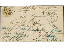 3 Sgr. ocker, mit sauber auf- und nebengesetztem DKr. "BERLIN 17/7 63"auf Briefkuvert an eine Sängerin in Mailand, nachgesand