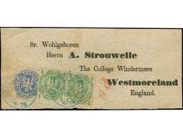 4 Pfg. grün, waagerechtes Paar, zusammen mit 2 Sgr. ultramarin, mit blauem DKr. "BERLIN P.E. No.12 18 6 67" auf vorgedruckter
