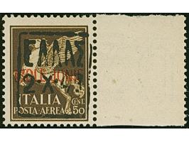 1943, 50 Centesimi dunkelbraun, mit unüberdrucktem Leerfeld rechts, postfrisch, tadellos, selten, sign. Ludin BPP