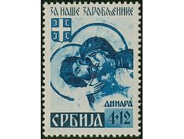 1941, Kriegsgefangene 0,50-4 Dinar, ohne Netzüberdruck, einheitlich mit Stecherzeichen in Type I, postfrisch, tadellos, selte