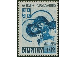 1941, Kriegsgefangene 0,50-4 Dinar, ohne Netzüberdruck, einheitlich mit Stecherzeichen in Type IV, postfrisch, tadellos, selt