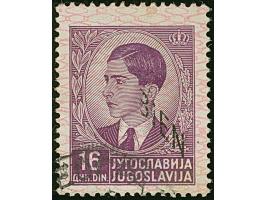 1941, 16 Dinar dunkelbraunviolett, mit verstümmeltem Aufdruck, dadurch nur “BIEN” statt “SERBIEN” lesbar, mit nicht näher bes