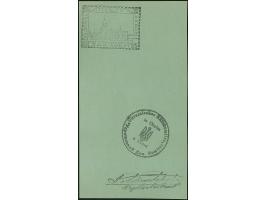 1. AUSGABE: Bahnhof 85 Gr. auf blassgrün auf großformatigem Papier (72x131MM) sogen. “Ministerblocks”, mit Siegel von Cholm u