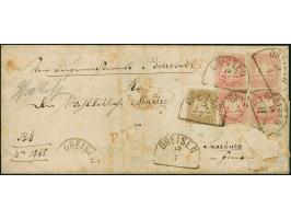 3 Kr. rosa, 4 Einzelstücke in teils unterschiedlichen Nuancen und 6 Kr. ockerbraun, alle voll-bis breitrandig und einwandfrei