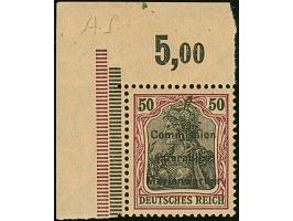 1920, Germania 50 Pfennig auf mittelchromgelb, linke obere Bogenecke Marke, postfrisch, tadellos, eine sehr attraktive Marke,