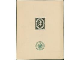 1919, Nationalversammlung 25 Pfg., ungezähnter Probedruck (Reinzeichnung) in Schwarz auf dünnem Papier auf Vorlagekarton mit 