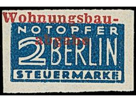 2 Pfg. geschnitten mit Wasserzeichen 1W und rotem Aulendorfer Aufdruck, postfrisch, der Aufdruck punktuell mit kleinen dunkle