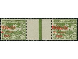 1921, Plebiscite 40 Pfennig grünoliv, waagerechtes Zwischenstegpaar, postfrisch, tadellos, sign. Weinberg BPP