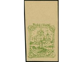 1941, Kathedrale von Pleskau 60 Kopeken olivgrün, ungezähnter Probedruck mit Oberrand auf gelblichem Papier ohne Wasserzeiche