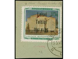 1941, Pavillon Ferner Osten 15 Kopeken, Aufdrucktype IIIb, Aufdruckfeld 2, sauber mit Stempel “TELS(IAI) 25.VII.(41)” auf Bri