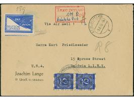 Netz auf Ziffer 75 Pfg. im senkrechten Paar mit Stempel “FRANKFURT 10.8.48” als nachträglich verklebte und tarifgerechte Zufr